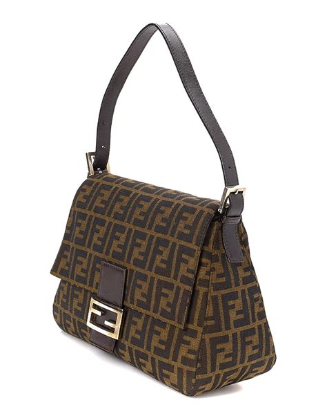 fendi roll brown zucca shoulder bag|fendi zucca bag vintage.